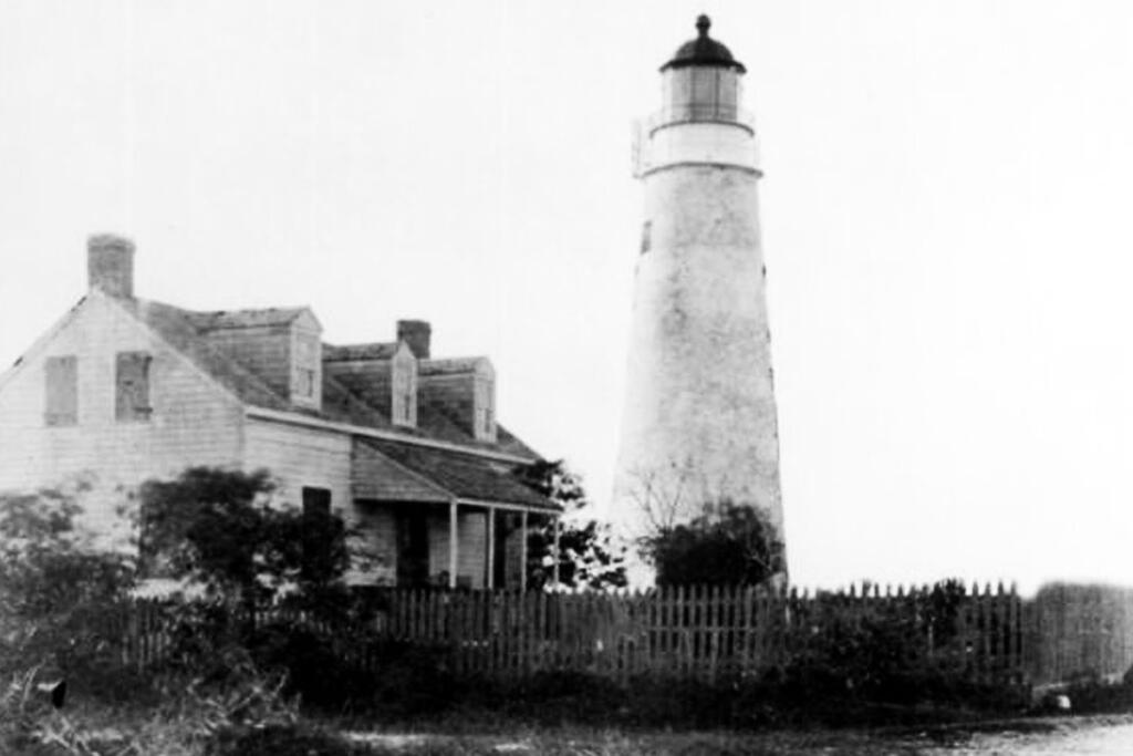 Photograph of the Key West Lighthouse prior to the addition which made it taller, 1887